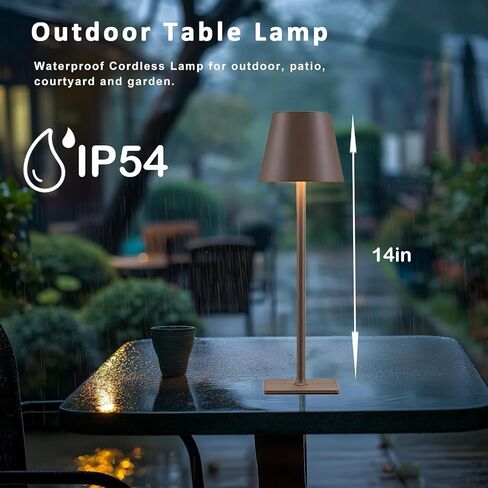 2 Pack Cordless Table Lamp-5500mAh Rechargeable Lamp,Waterproof Led Table Lights for Outdoor Patio/Restaurant/Dinner Table/Kitchen Counter/Dining,Mini Rechargable Battery Operated Tabletop Lamps in Saudi Arabia