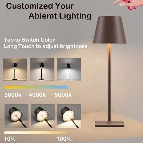 2 Pack Cordless Table Lamp-5500mAh Rechargeable Lamp,Waterproof Led Table Lights for Outdoor Patio/Restaurant/Dinner Table/Kitchen Counter/Dining,Mini Rechargable Battery Operated Tabletop Lamps in Saudi Arabia