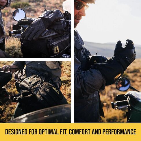 Titan 7v Waterproof Black Leather Battery Heated Gloves for Men - Rechargeable, 120g Insulation, Adjustable Wrist Strap - Winter Hand Warmers with Full Coverage for Outdoor Sport in Saudi Arabia