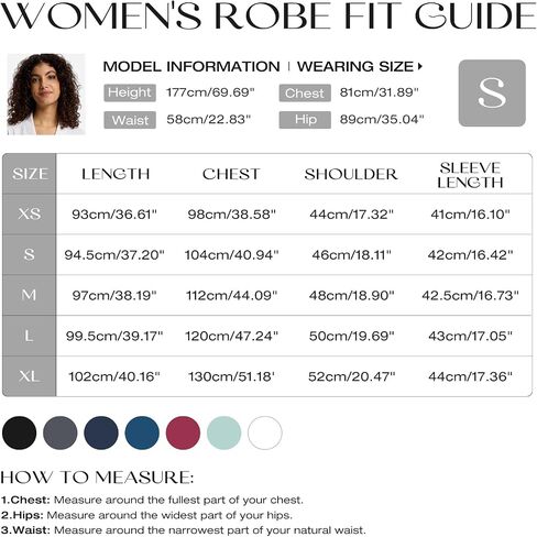 SIORO Waffle Knit Robe for Women, Short Kimono Lightweight Bathrobe with Pockets, 3/4 Sleeves Loungewear for Spa & Shower in Kuwait