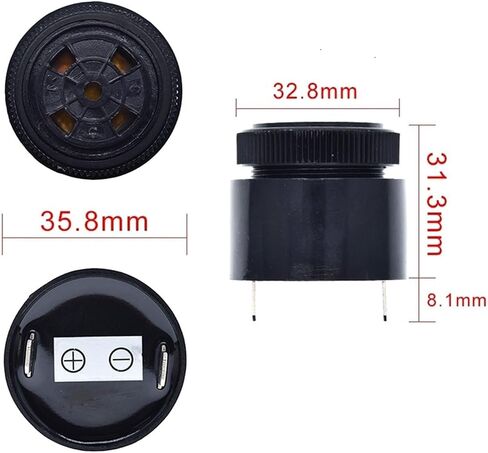 QSI-3610 80dB Active piezoelectric Buzzer 12V 24V Alarm Buzzer 36X32mm Waterproofing in Saudi Arabia