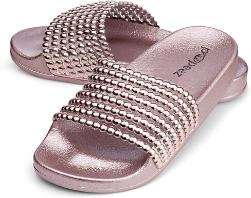 صندل شريحة مسطحة للأطفال مع حزام تفاصيل اللؤلؤ in Kuwait