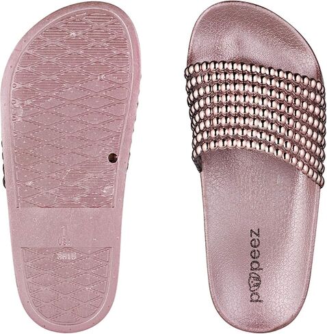 صندل شريحة مسطحة للأطفال مع حزام تفاصيل اللؤلؤ in Kuwait