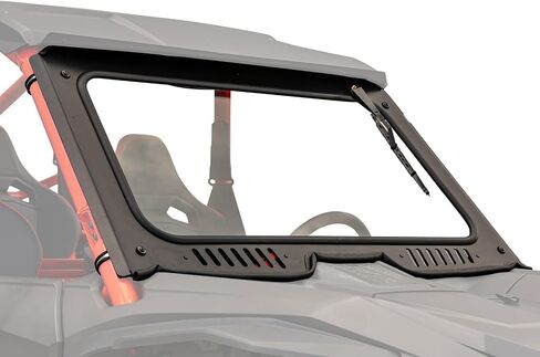 SuperATV Vented Front Glass Windshield for 2019+ Honda Talon 1000X / 1000R / 2020+ Honda Talon 1000X-4 | DOT Approved | Light Tint | Manual Wiper Included | Easy Install | USA Made in Saudi Arabia