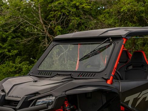 SuperATV Vented Front Glass Windshield for 2019+ Honda Talon 1000X / 1000R / 2020+ Honda Talon 1000X-4 | DOT Approved | Light Tint | Manual Wiper Included | Easy Install | USA Made in Saudi Arabia
