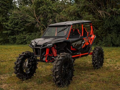 SuperATV Vented Front Glass Windshield for 2019+ Honda Talon 1000X / 1000R / 2020+ Honda Talon 1000X-4 | DOT Approved | Light Tint | Manual Wiper Included | Easy Install | USA Made in Saudi Arabia