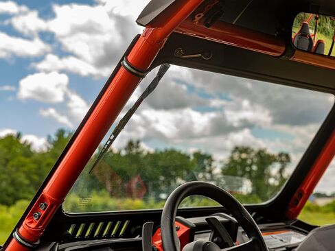 SuperATV Vented Front Glass Windshield for 2019+ Honda Talon 1000X / 1000R / 2020+ Honda Talon 1000X-4 | DOT Approved | Light Tint | Manual Wiper Included | Easy Install | USA Made in Saudi Arabia