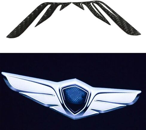 Real Carbon Fiber Exterior Front Logo Decorative Cover for Genesis GV70 2022 in Saudi Arabia