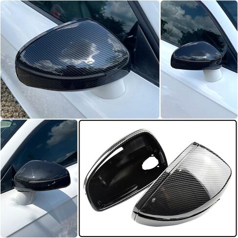 لـ Audi TT TTS 8J MK2 2007-2014 2PCS ألياف الكربون الحقيقية ، غطاء CAR CAR CARD SIDE CAP (الأسود) in Saudi Arabia