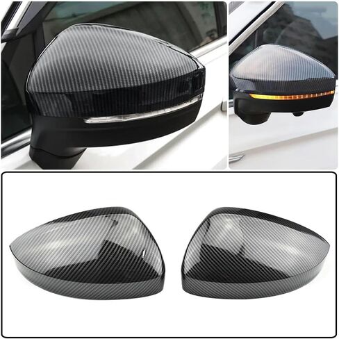 لفولكس واجن VW Tiguan MK2 2016-2018 2019 ABS Carbon Carbon Side Door Rearview Cover Trims Trims Car Assories in Saudi Arabia