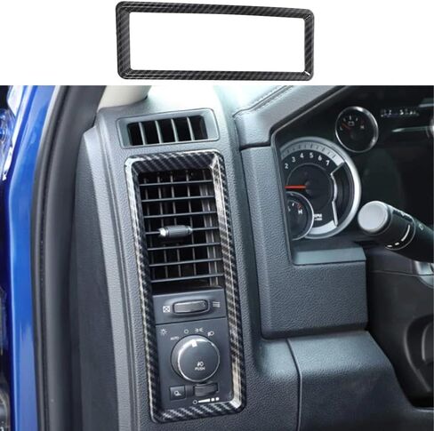 Carbon Fiber Car Front Air Conditioning AC Vent Outlet Trim Cover for Dodge for RAM 2010-2013 2014 2015 2016 2017 in Saudi Arabia