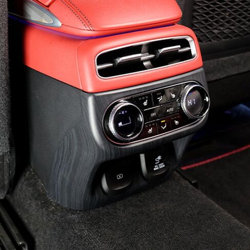 Car Accessories Interior Carbon Fiber Style ABS Rear Seat Air AC Vent Frame Cover Trim for Genesis GV70(Wood Grain) in Saudi Arabia