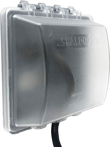 Sealproof 1-Gang Weatherproof Exterior In Use Outlet Cover and Box Kit - Metallic Electrical Outlet Box and UL Extra Duty, Lockable, In Use Outdoor Outlet Cover - Horizontal/Vertical Use in Saudi Arabia