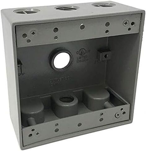Sealproof 1-Gang Weatherproof Exterior In Use Outlet Cover and Box Kit - Metallic Electrical Outlet Box and UL Extra Duty, Lockable, In Use Outdoor Outlet Cover - Horizontal/Vertical Use in Saudi Arabia