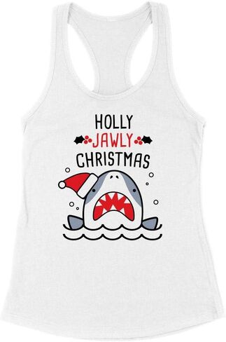 Holly Jawly Christmas Shark Tank Top Racerback Women’s in Saudi Arabia
