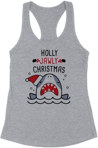 Holly Jawly Christmas Shark Tank Top Racerback Women’s in Kuwait