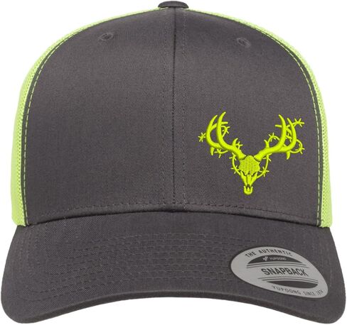 Deer Trucker Hat Adjustable Snapback Baseball Cap with Embroidered Barb Wire Deer Skull for Men & Women in Kuwait