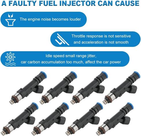 JDMON FJ1520 8Pcs Fuel Injectors Compatible with Ford F-250 Super Duty 2015-2022, F-350 Super Duty 2015-2022, E-350 Super Duty 2017-2019, E-450 Super Duty 2019 Replacement for 82211222 62022 CM5243 in Saudi Arabia
