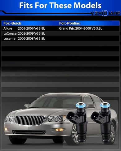 FJ706 تمت ترقية حقن الوقود V6 3.8L ملاءمة لـ: -Pontiac Grand Prix 2004 2005 2006 2007 2008 for: -buick lacrosse 2005-2009 allure lucerne vejectors (set of 6) in Saudi Arabia