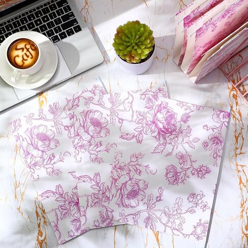 20 Pcs Blue Floral Decorative Hanging Letter Size Cute File Folders Designer Floral Folders File Organizer for Filing Cabinet Office Home with 1/5 Cut Adjustable Tabs in Kuwait