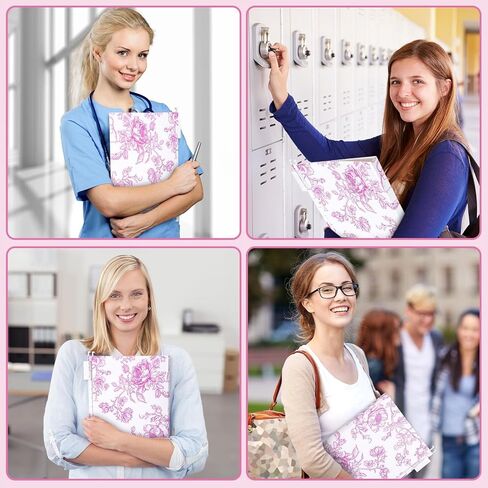 20 Pcs Blue Floral Decorative Hanging Letter Size Cute File Folders Designer Floral Folders File Organizer for Filing Cabinet Office Home with 1/5 Cut Adjustable Tabs in Kuwait