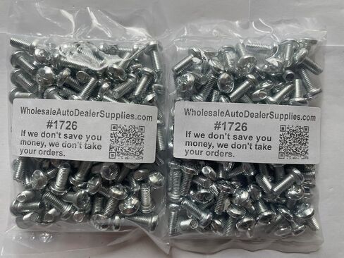 200 License Plate Screws for Car Dealerships #1726 | Best for BMW | 5mm x 14mm Metrics | Phillips Pan Head | 100 per Box x 2 for $25.99 in Saudi Arabia