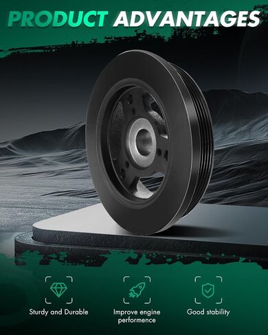 SCITOO 594-018 Harmonic Balancer Crankshaft Pulley Fits 87-01 for Jeep for Cherokee 87-92 for Jeep Comanche 93-04 for Jeep Grand for Cherokee 87-90 for Jeep Wagoneer 91-95 97-06 for Jeep Wrangler in Saudi Arabia