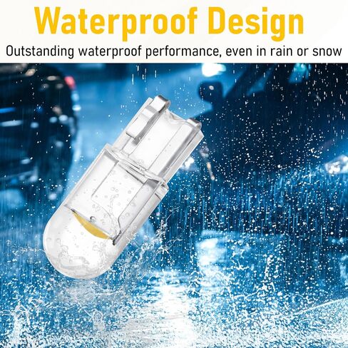 30 PCS Car 194 LED Bulbs, 168 2825 W5W T10 Wedge COB LED Replacement Bulb, 6000K License Plate Light Bulb, Error Free Interior Bulb for Dashboard Light, Dome Lights,License Plate Lights (Yellow) in Saudi Arabia