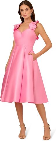 Adrianna Papell Women's 3D Floral Strap Midi Dress in Saudi Arabia