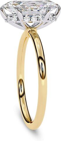 Solitaire Wedding Engagement Ring for Women | Center 12x6mm Marquise Cut Lab Created Moissanite Stackable Band Promise Rings in 10K / 14K Solid Gold or 925 Sterling Silver Jewelry Gift for Her in Saudi Arabia