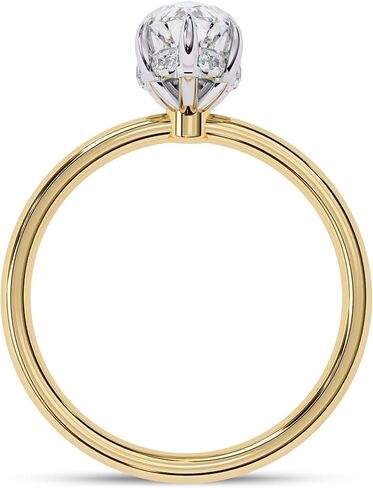 Solitaire Wedding Engagement Ring for Women | Center 12x6mm Marquise Cut Lab Created Moissanite Stackable Band Promise Rings in 10K / 14K Solid Gold or 925 Sterling Silver Jewelry Gift for Her in Saudi Arabia