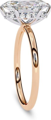 Solitaire Wedding Engagement Ring for Women | Center 12x6mm Marquise Cut Lab Created Moissanite Stackable Band Promise Rings in 10K / 14K Solid Gold or 925 Sterling Silver Jewelry Gift for Her in Saudi Arabia
