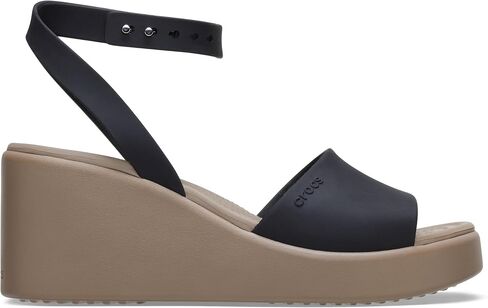 Crocs Women's Brooklyn Ankle Strap Wedges, Platform Sandals, Black/Black, 6 in Saudi Arabia