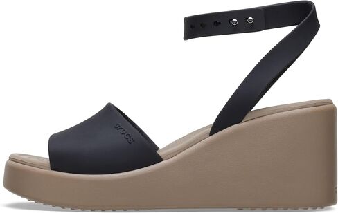 Crocs Women's Brooklyn Ankle Strap Wedges, Platform Sandals, Black/Black, 6 in Saudi Arabia