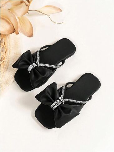 Gorglitter Girl's Bow Sandals Flat Flat in Saudi Arabia