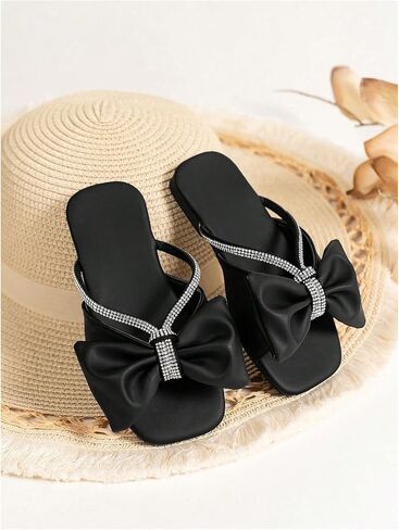Gorglitter Girl's Bow Sandals Flat Flat in Saudi Arabia