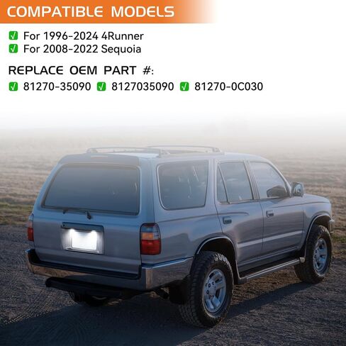 LED LED Plate Light Light Assembly Toyota 4Runner 1996-2024 لـ Toyota Sequoia 2008-2022 ، 6000k White ، حزمة من 2 مع ملحقات المسمار in Kuwait