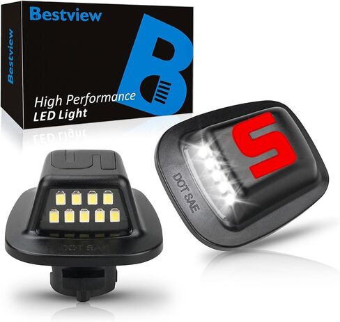 Bestview LED License Plate Lights Tag Lamp Assembly Red OLED Neon Tube for 1988-1999 Chevy GMC Silverado Sierra C/K Series 1500 2500 3500 Suburban Blazer S10 Tahoe Yukon Sonoma S15 Chrome housing in Saudi Arabia