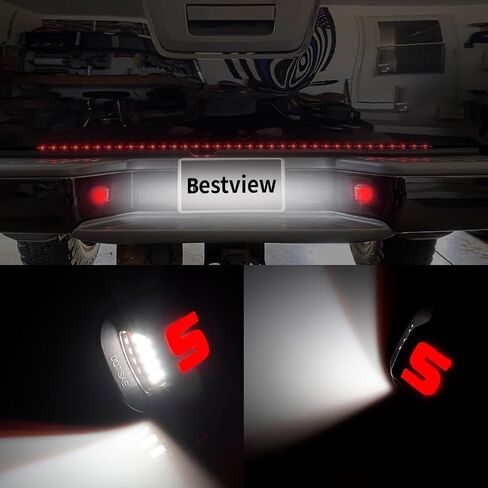 Bestview LED License Plate Lights Tag Lamp Assembly Red OLED Neon Tube for 1988-1999 Chevy GMC Silverado Sierra C/K Series 1500 2500 3500 Suburban Blazer S10 Tahoe Yukon Sonoma S15 Chrome housing in Saudi Arabia