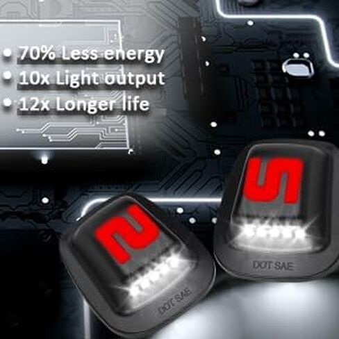 Bestview LED License Plate Lights Tag Lamp Assembly Red OLED Neon Tube for 1988-1999 Chevy GMC Silverado Sierra C/K Series 1500 2500 3500 Suburban Blazer S10 Tahoe Yukon Sonoma S15 Chrome housing in Saudi Arabia