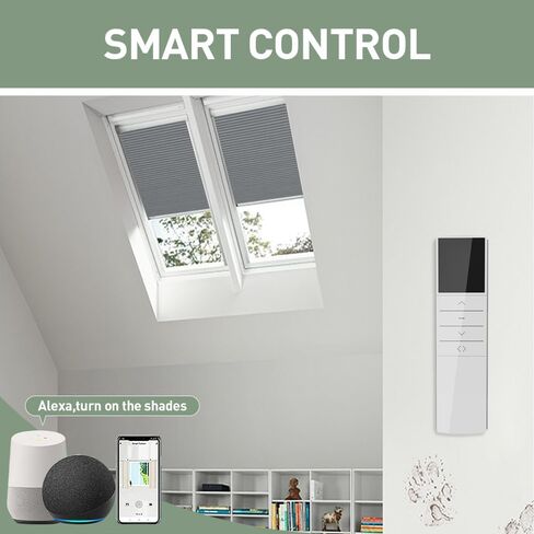 ظلال خلوية مزودة بمحركات Zshine Motores الستائر اللاسلكية العسل اللاسلكية ظلال نافذة النسيج الكاملة لخلع السوار (93021a قبالة أبيض) in Kuwait