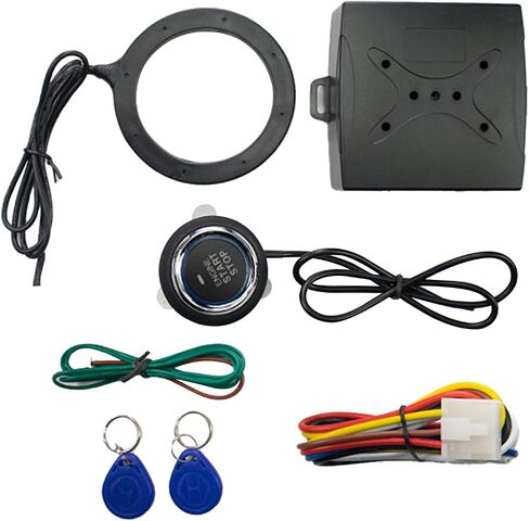 Car Smart Push Engine Start Button Kit & Keyless Entry Starter System, Universal Anti-Thief Car Ignition Switch, Upgrade Key Start to Push Ignition Kit for Most 12V Cars in Saudi Arabia