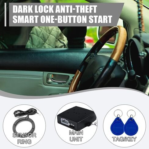 Car Smart Push Engine Start Button Kit & Keyless Entry Starter System, Universal Anti-Thief Car Ignition Switch, Upgrade Key Start to Push Ignition Kit for Most 12V Cars in Saudi Arabia
