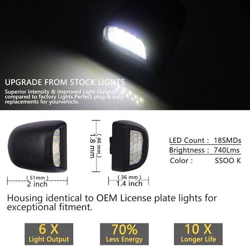 OKJHFD Full License Plate Light Kit Rear Left Right 2pcs for Cadillac for Escalade 03-06 for Escalade EXT 02-03 06-10 12-13,for Cadillac for Escalade 03-06 for Escalade EXT 02-03 06-10 12-13 in Saudi Arabia