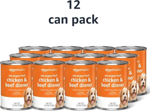 Amazon Basics Cuts in Gravy Canned Dog Food Variety Pack, Country Stew Flavor and with Beef, 13.2oz (Pack of 12) in Kuwait