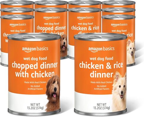 Amazon Basics Cuts in Gravy Canned Dog Food Variety Pack, Country Stew Flavor and with Beef, 13.2oz (Pack of 12) in Kuwait