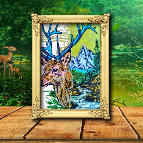 Totem Animal Deer №1 ، الرسم الأصلي المرسومة باليد ، لوحة علامة ، 4 × 6 بوصات ، دون إطار in Saudi Arabia