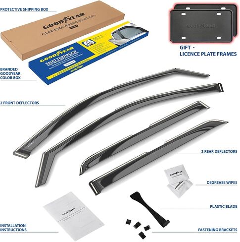 Goodyear Shatterproof Inflectors في Dodge Durango 2011-2025 ، حراس المطر ، أقنعة النوافذ للسيارات ، منحرف التنفيس ، إكسسوارات السيارات ، 4 أجهزة كمبيوتر-GY008116 in Saudi Arabia