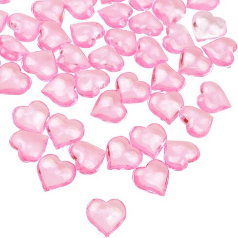 Fangoo 110 Pieces Red Pink Acrylic Heart Gems for Valentine's Day Decor Heart Rocks Vase Filler Table Scatter for DIY Crafts Engagement Wedding Anniversary Home Decoration in Kuwait