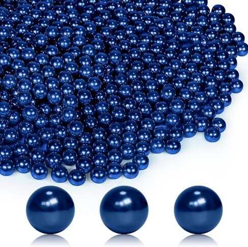 350Pcs Navy Blue Vase Filler Pearl Beads for Crafting 12mm Beads No Holes Decor Suitable for Wedding Decor, Party Decorations, Centerpiece Table Decorations in Kuwait